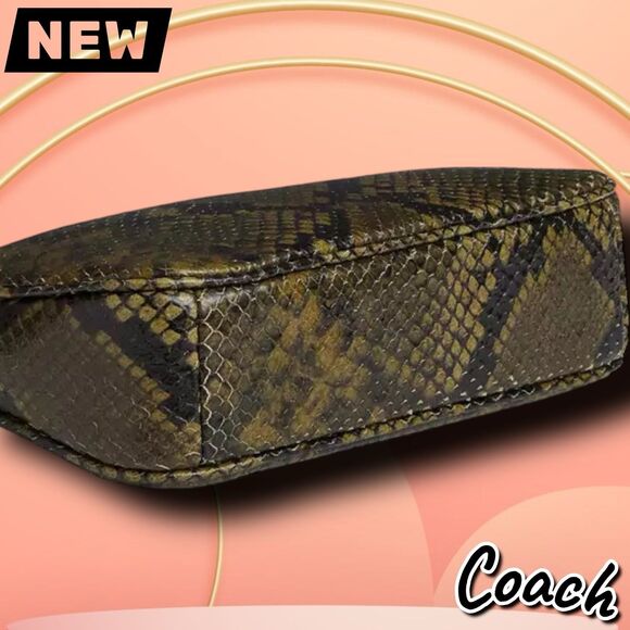 New NWT Coach Nolita 19 With Snake Print – Gunmetal/Olive Multi – Style CCF62 - Picture 4 of 8